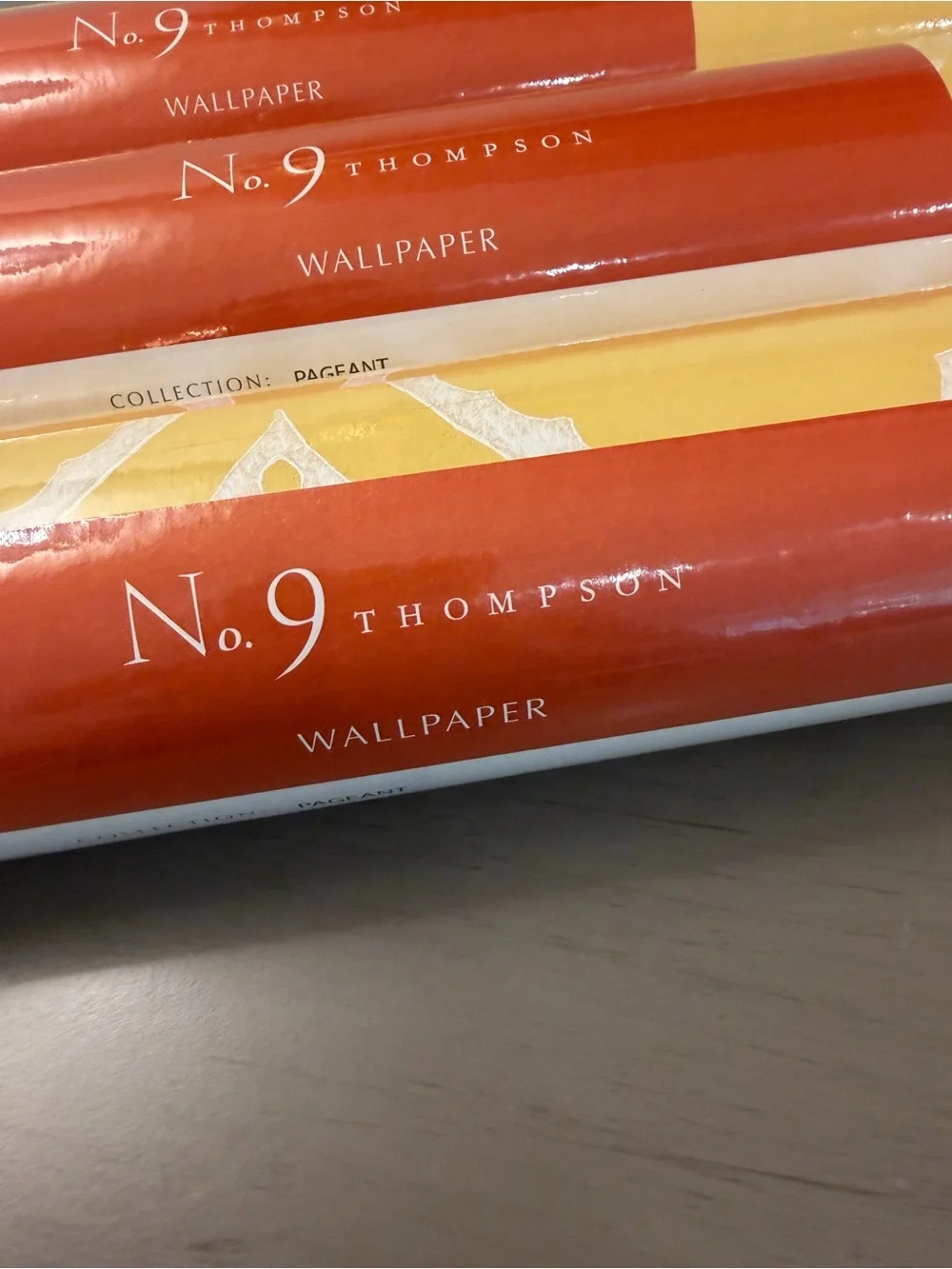 No. 9 Thompson Wallpaper Pageant Collection Pattern Ogee Lot Of 3 Rolls